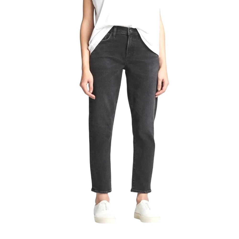 Agolde Toni Midrise Organic Denim Jean Washed‎ Black Size 24 Boho Grunge Casual